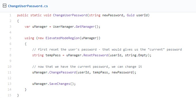 How to Change User's Password with Sitefinity API